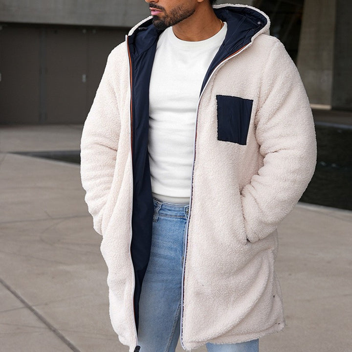 Herren wendbarer Parka mit kuscheligem Innenfutter und praktischen Taschen Aliams