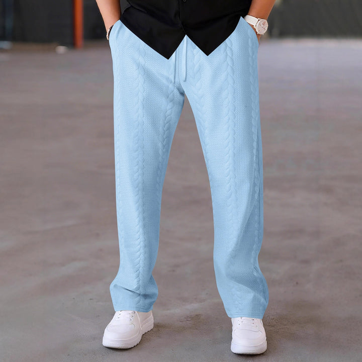Herren elegante Freizeithose mit strukturiertem Design und elastischem Bund Aliams