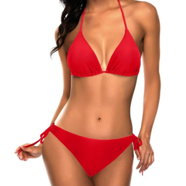 Damen Triangel-Bikini-Set mit Verstellbaren Trägern und Minimalistischem Design Aliams