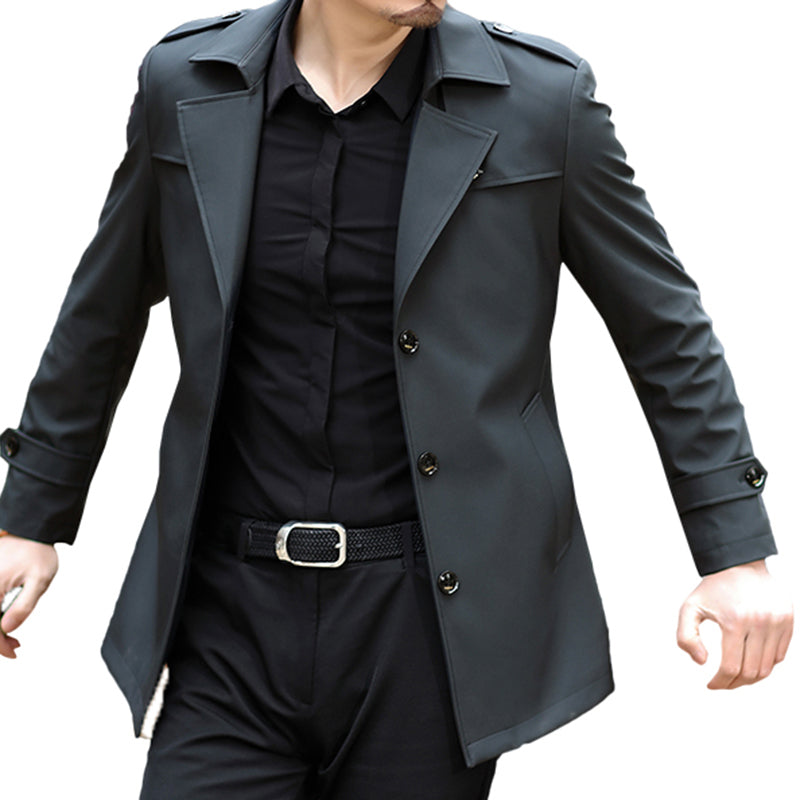 Herren elegante Trenchcoat Jacke mit praktischem Schnitt und stylishen Details Aliams