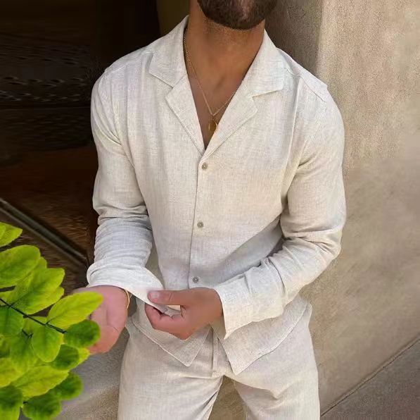 Herren Boho Set Langarm Elegante Frühlingsmode
