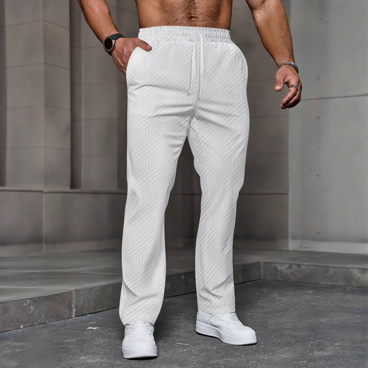Herren Freizeithose mit elastischem Bund und strukturiertem Design Aliams