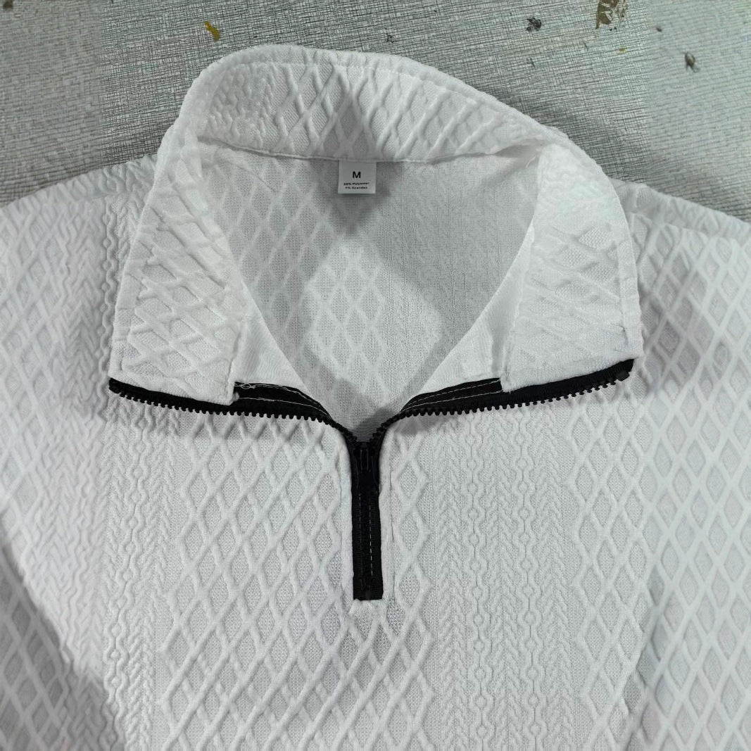 Herren Stehkragen Pullover mit Strukturmuster Aliams