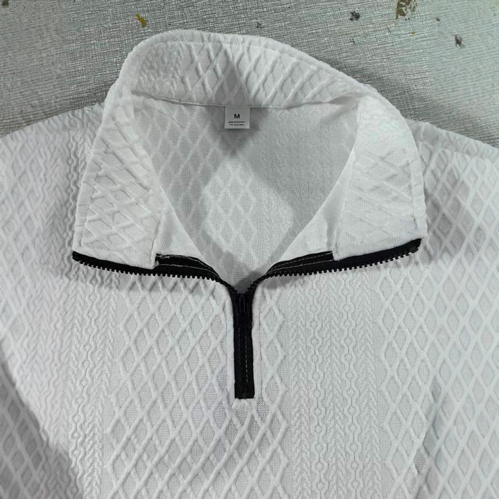 Herren Stehkragen Pullover mit Strukturmuster Aliams