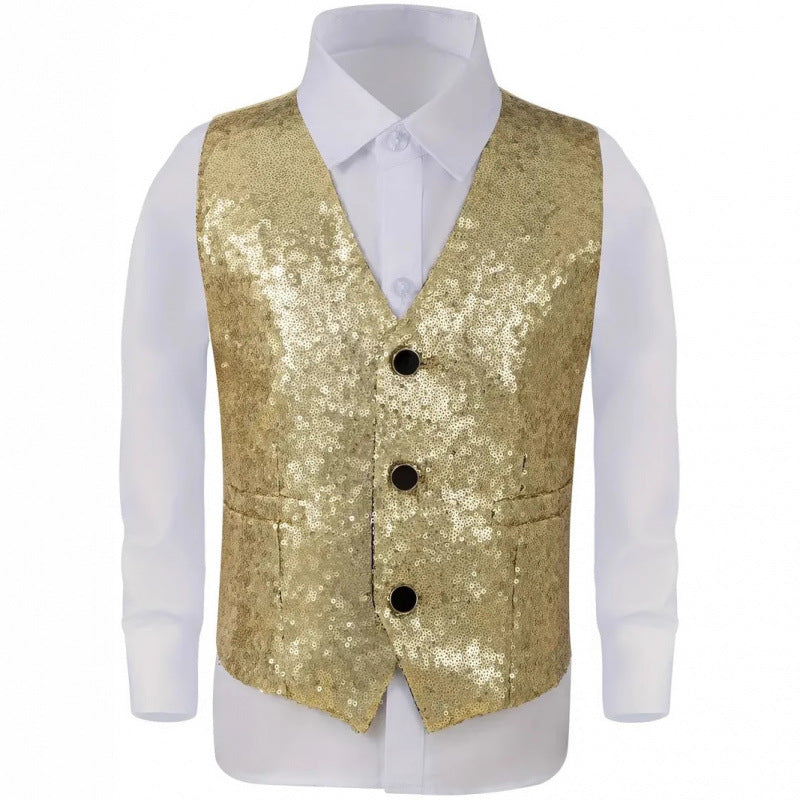 Herren Funkelnde Pailletten-Weste Aliams