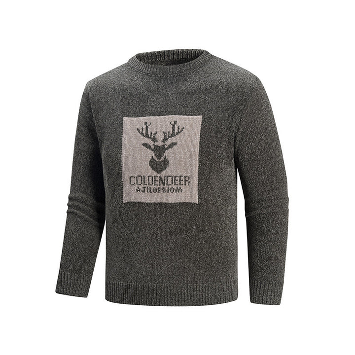 Herren Rundhalspullover mit kreativem Grafikdesign Aliams