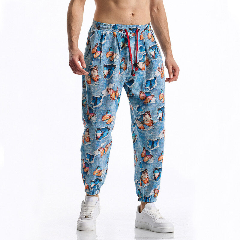 Herren entspannte Freizeithose mit auffälligem Muster Aliams