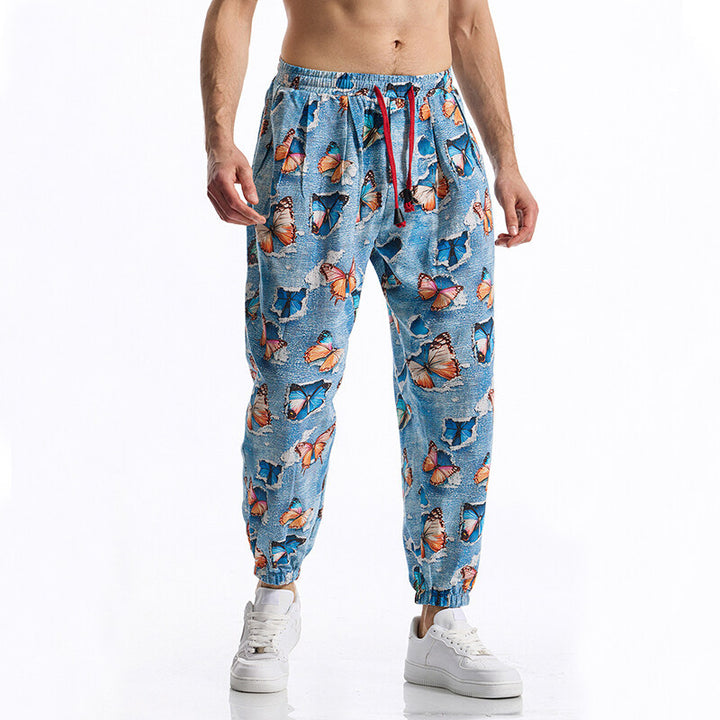 Herren entspannte Freizeithose mit auffälligem Muster Aliams