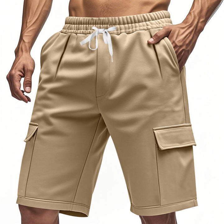 Herren sportliche Cargo-Shorts mit elastischem Bund und seitlichen Taschen Aliams