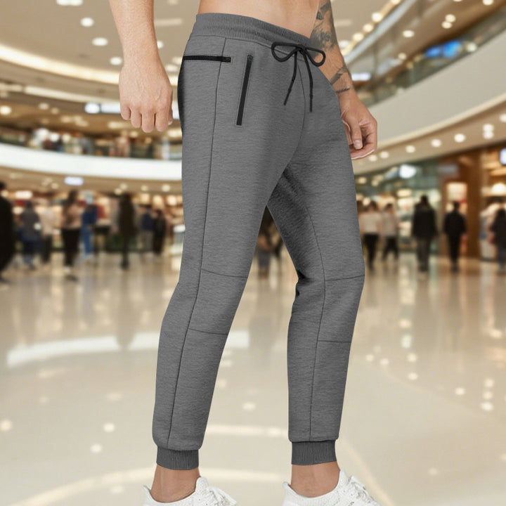 Herren Sportliche Jogginghose mit seitlichem Reißverschluss und elastischem Bund Aliams