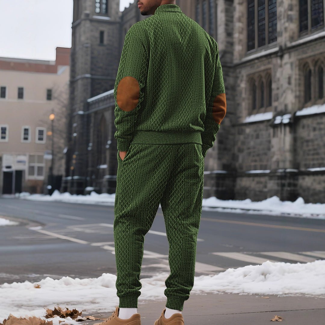 Herren Gemütlicher Strickanzug mit modernem Kragen Aliams