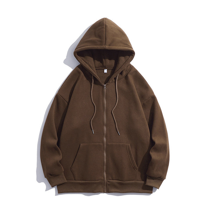 Herren Kapuzensweatjacke mit durchgehendem Reißverschluss und legerer Passform Aliams