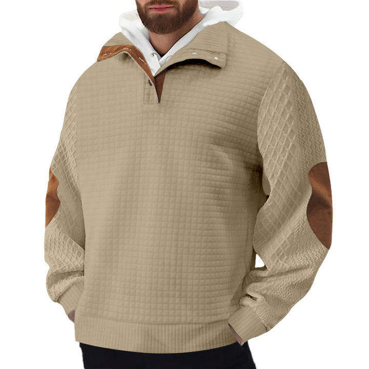 Herren Robuster Fleece-Pullover mit hohem Kragen und strukturiertem Design Aliams