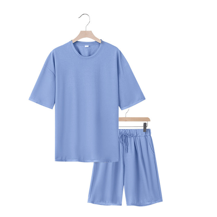 Herren Freizeit-Set mit bequemem T-Shirt und Shorts aus atmungsaktiver Baumwolle Aliams