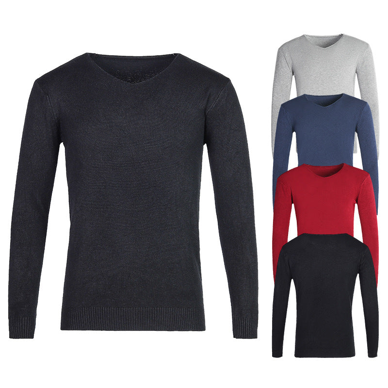 Herren klassischer V-Ausschnitt Pullover Aliams