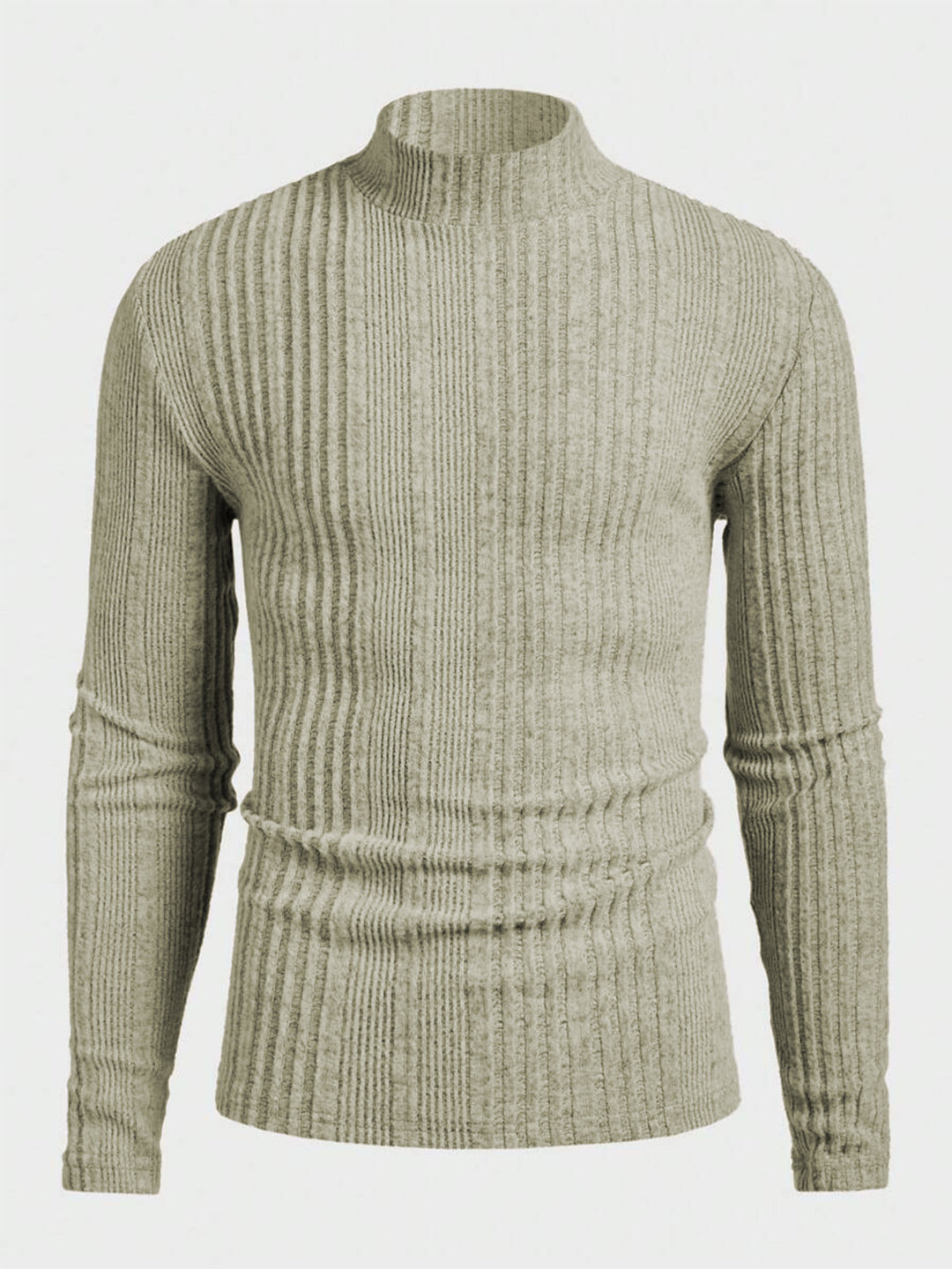 Herren Strickpullover mit hohem Kragen und Rippstruktur Aliams