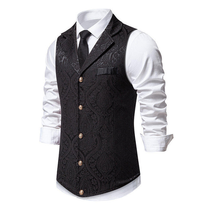 Herren elegante Anzugweste mit feinem Floral-Muster und hochwertiger Verarbeitung Aliams