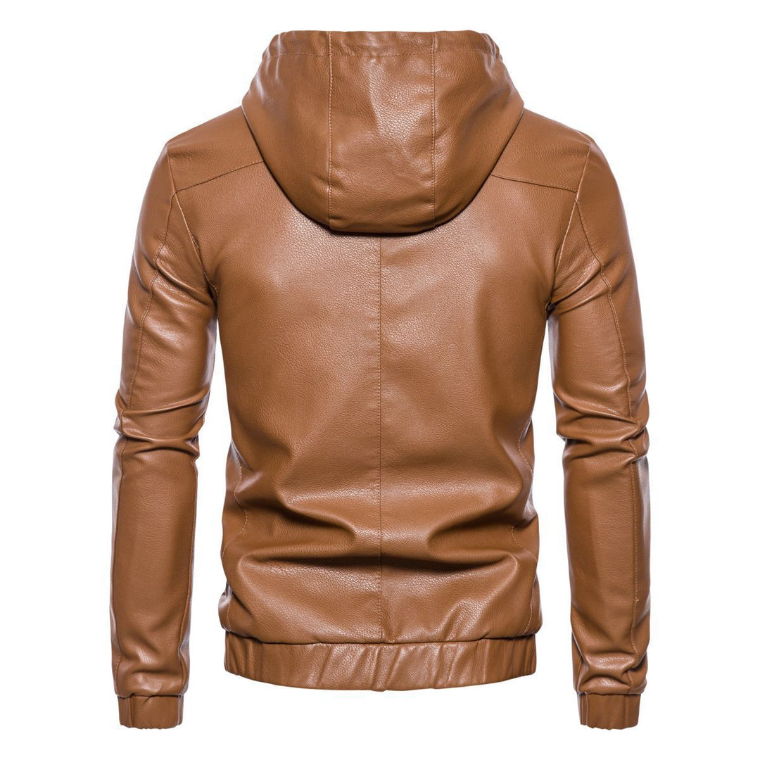 Herren Kunstlederjacke mit praktischem Kapuzen Design und sportiven Details Aliams