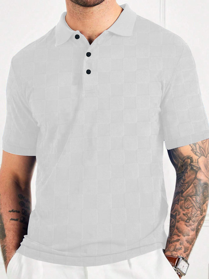 Herren Poloshirt mit strukturiertem Design und modischen Knöpfen Aliams