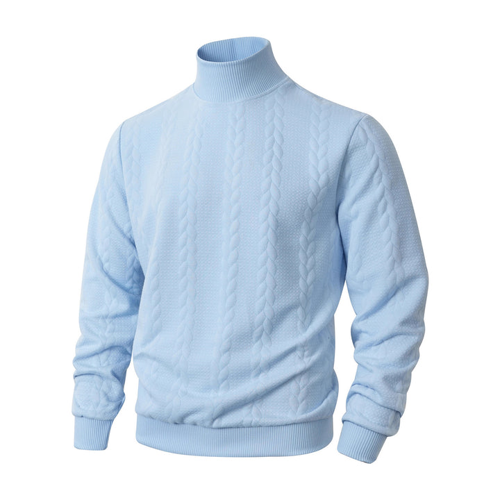 Herren Eleganter Rollkragenpullover mit strukturiertem Muster Aliams