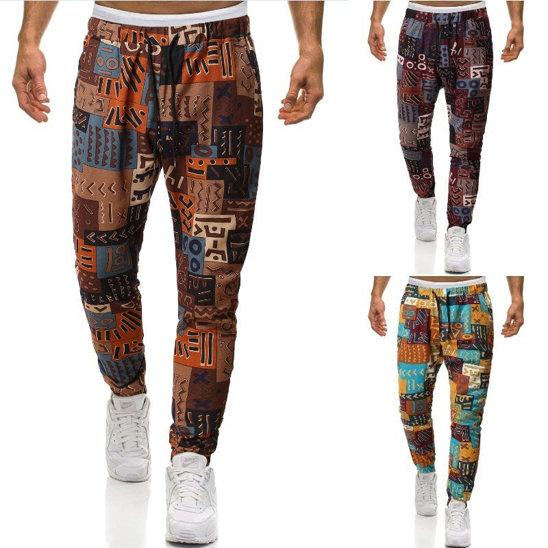 Herren Cargohose mit urbanem Print und elastischem Bund Aliams