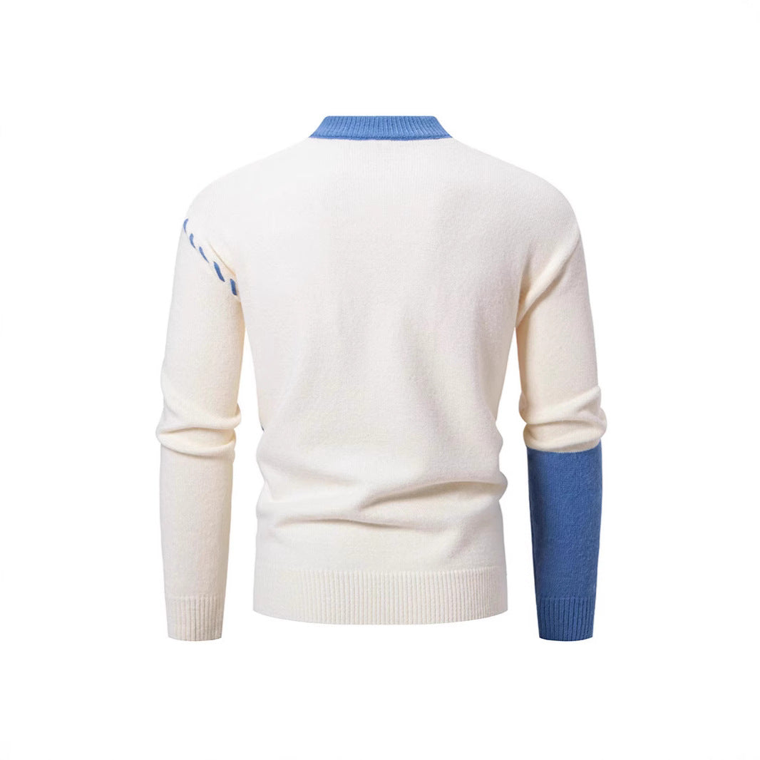 Herren Pullover mit kreativem Muster und hohem Kragen Aliams