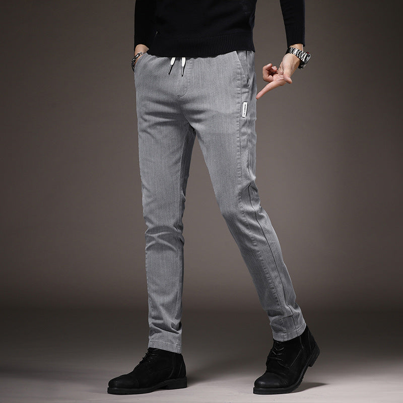 Herren bequeme Chino-Hosen mit elastischem Bund Aliams