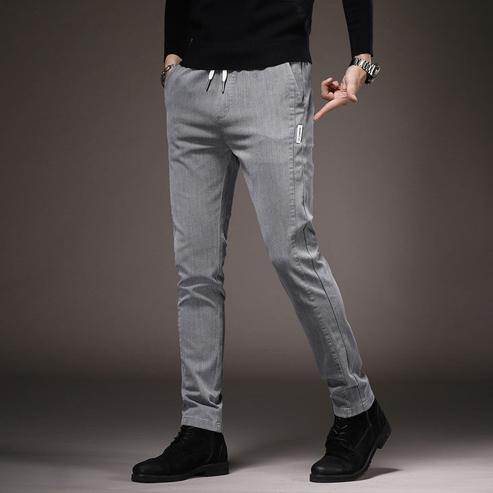 Herren bequeme Chino-Hosen mit elastischem Bund Aliams