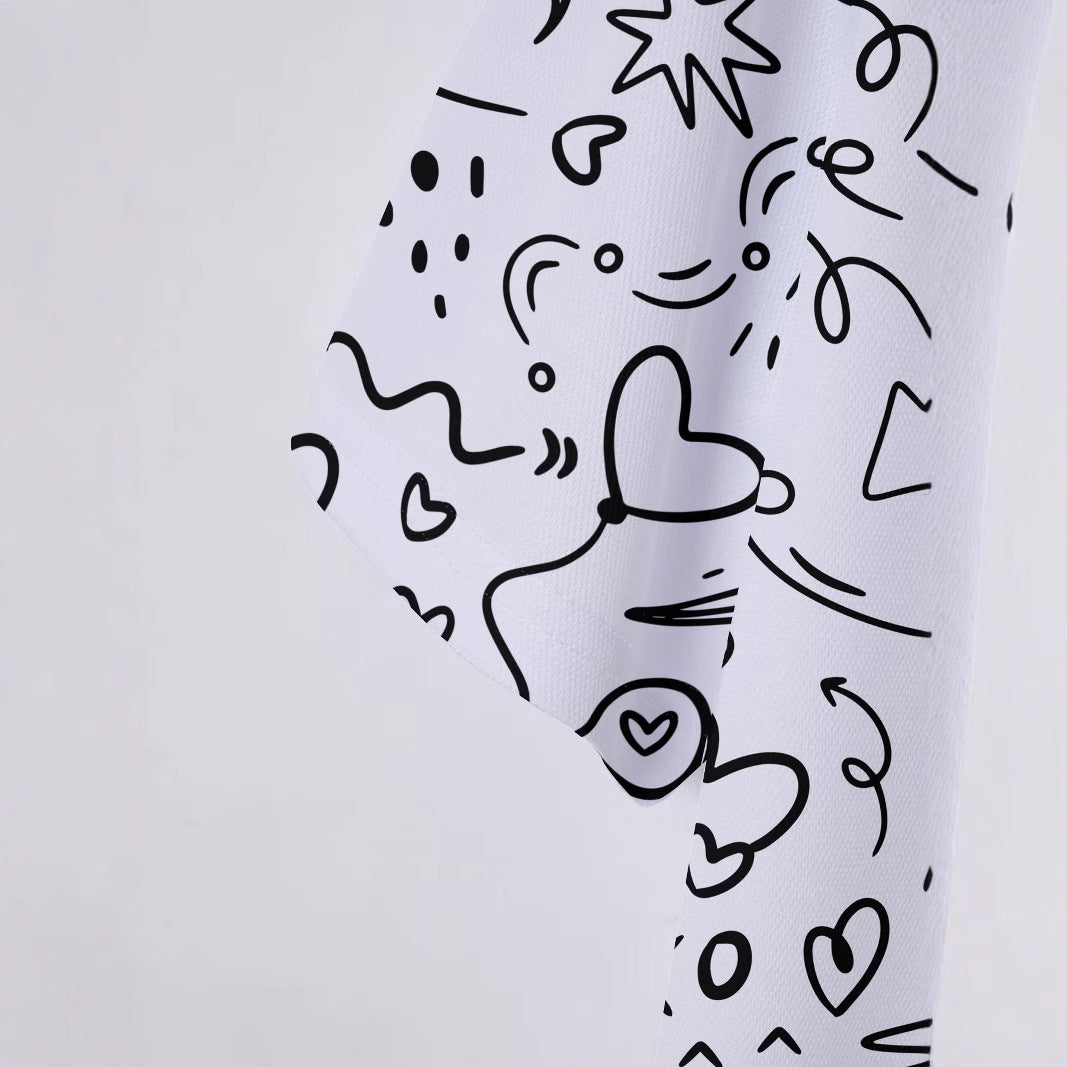 Herren Kurzarm Poloshirt mit kreativem Grafikdruck Aliams