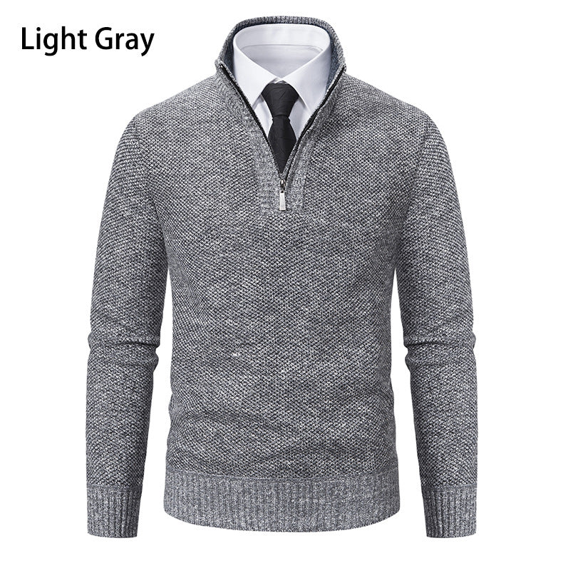 Herren Pullover mit Stehkragen und attraktivem Zipper Aliams