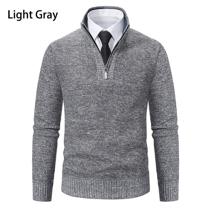 Herren Pullover mit Stehkragen und attraktivem Zipper Aliams