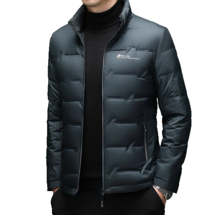 Herren Daunenjacke mit hohem Kragen und leichtem Futter Aliams
