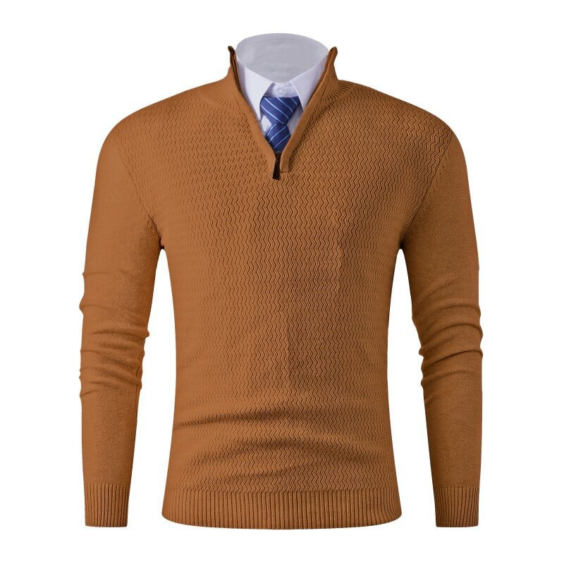 Herren Strickpullover mit modernem Stehkragen und strukturiertem Design Aliams