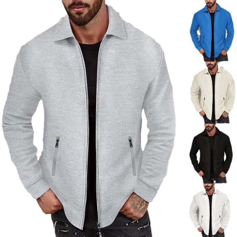 Herren stylische Freizeitjacke mit strukturiertem Design und praktischen Einschubtaschen Aliams