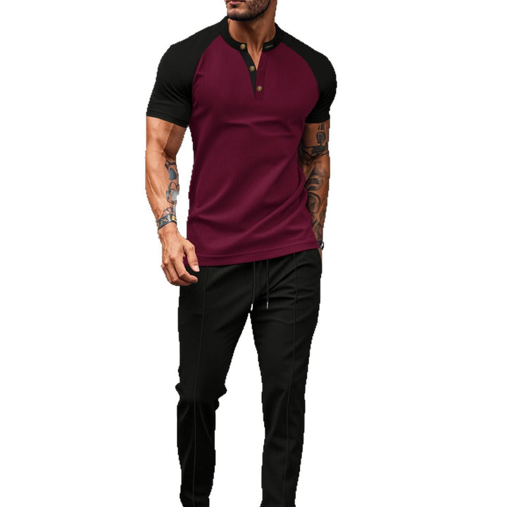 Herren sportliches Shirt mit knöpfen und eleganten Sporthose Aliams