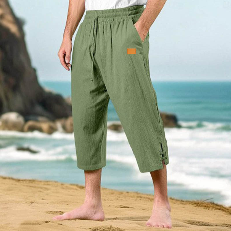 Herren Freizeithosen aus atmungsaktiver Baumwolle mit verstellbarem Kordelzug Aliams