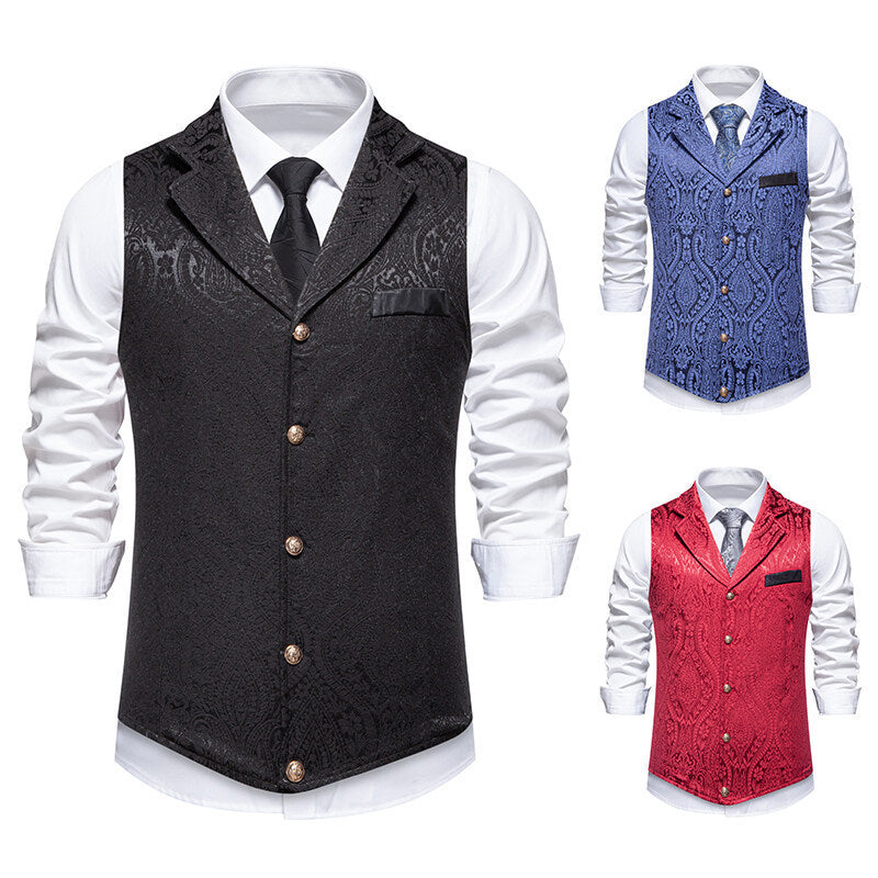 Herren elegante Weste mit aufwendigem Muster und hochwertigem Stoff Aliams