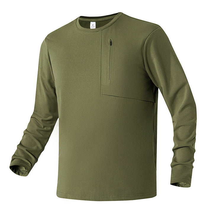 Herren Atmungsaktives Funktionsshirt mit Reißverschlusstasche Aliams