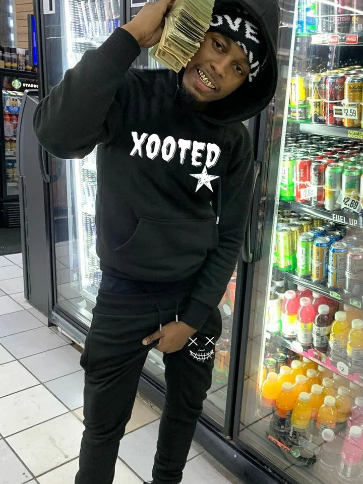 Herren Hoodie und Jogginghose Set mit modernem, auffälligem Print Aliams