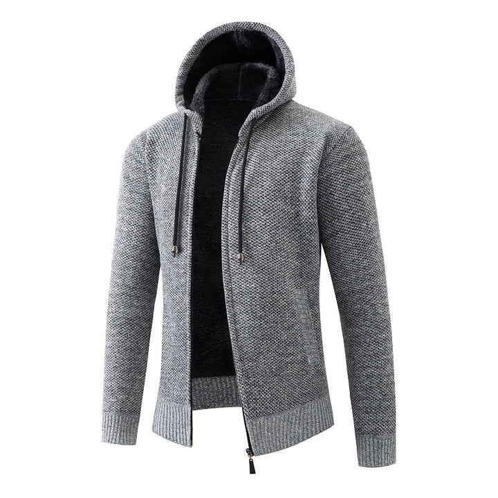 Herren bequeme Strickjacke mit Kapuze Aliams