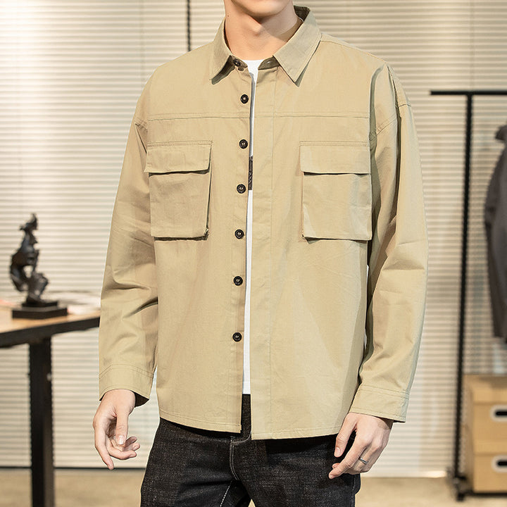 Herren robuste Utility-Hemdjacke mit praktischen Brusttaschen Aliams