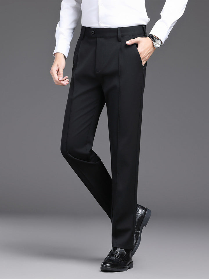 Herren elegante Anzughose mit schmalem Schnitt und seitlichen Taschen Aliams