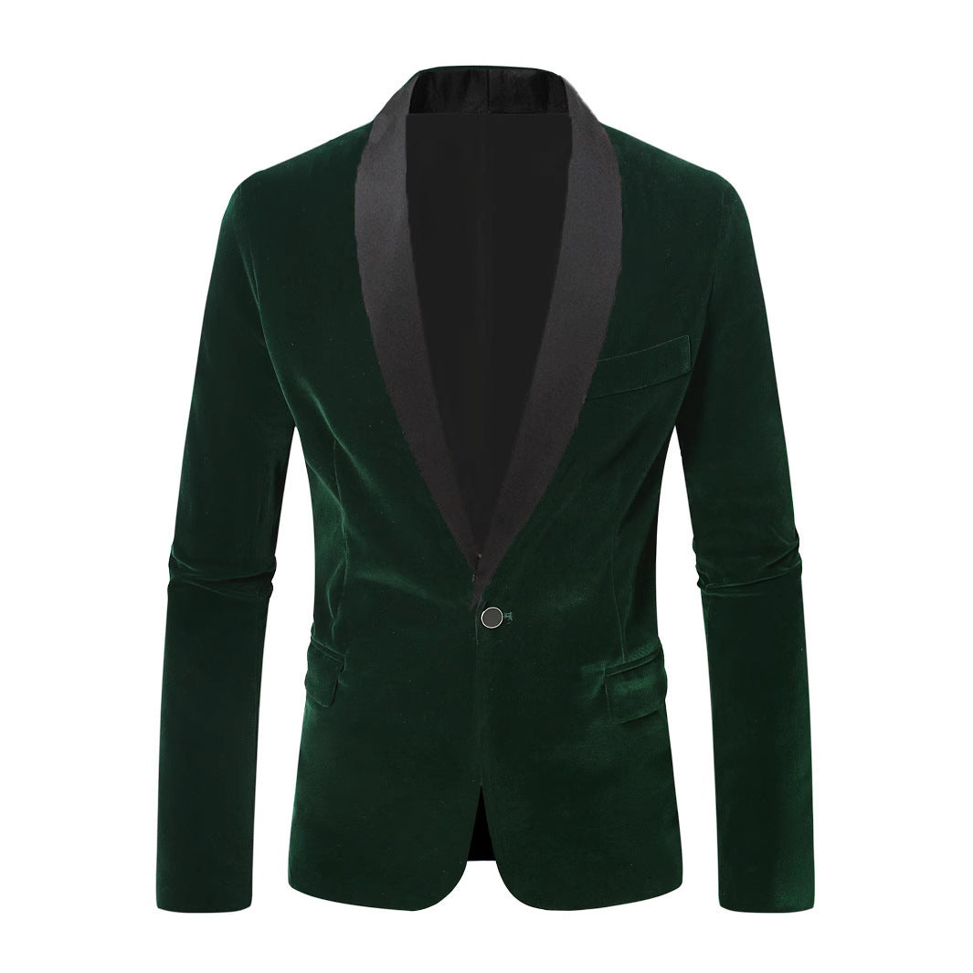 Herren eleganter Samtblazer mit Satinverarbeitung Aliams