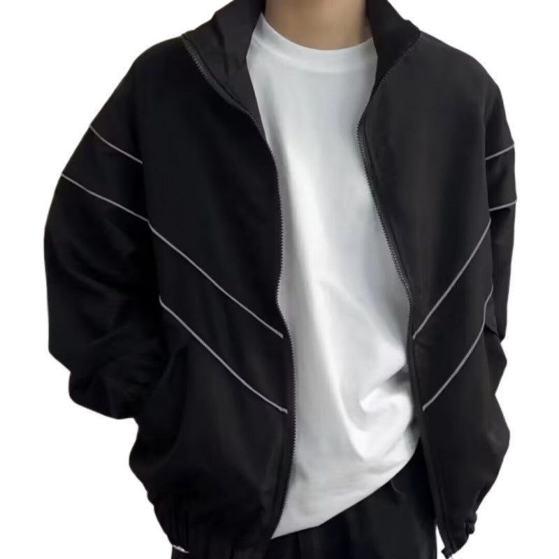 Unisex Sportliche Windjacke mit hohen Kragen und reflektierenden Akzenten Aliams