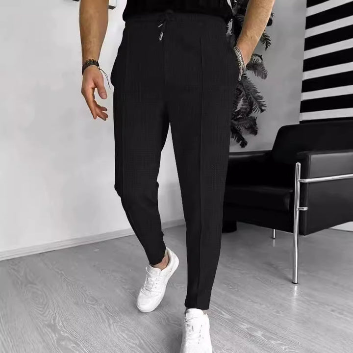 Herren elegante Chino-Hose mit modernem Schnitt und elastischem Bund Aliams