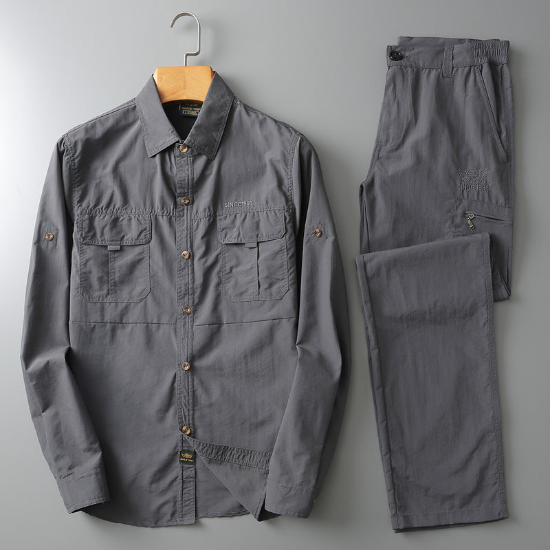Herren funktionale Outdoor-Hemd und Cargo-Hose Aliams