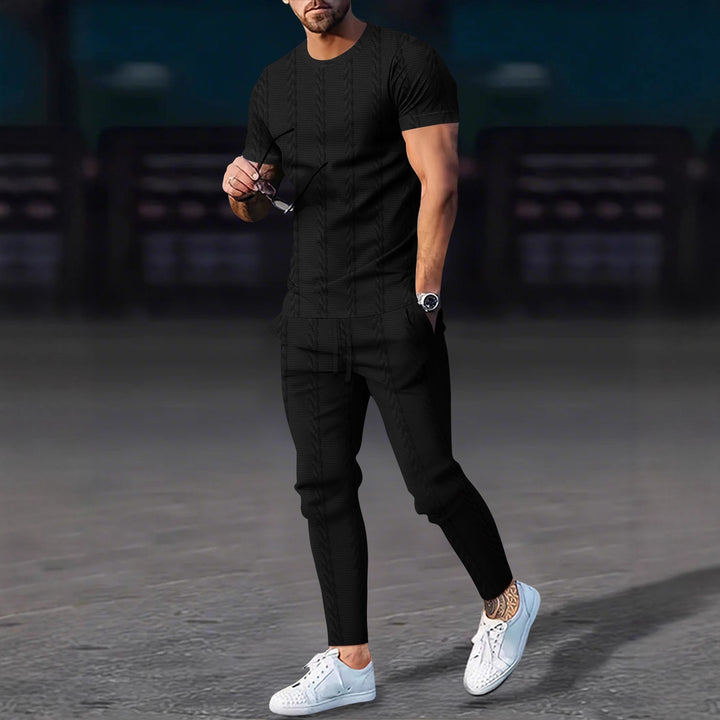 Herren Sportliches Freizeit-Set mit strukturiertem Oberteil und bequemen Jogginghosen Aliams