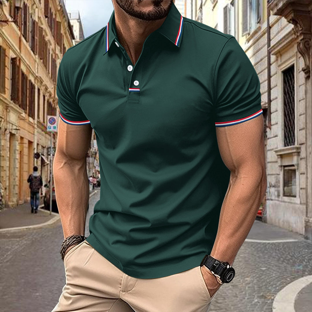 Herren elegantes und sportliches Polohemd mit strukturiertem Kragen Aliams