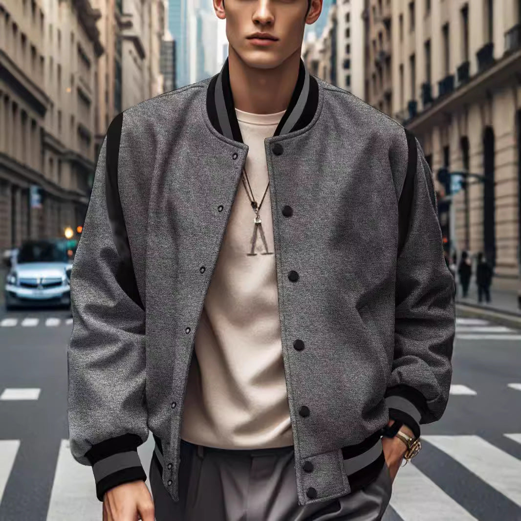 Herren stylische Bomberjacke mit Kontrastdetails Aliams