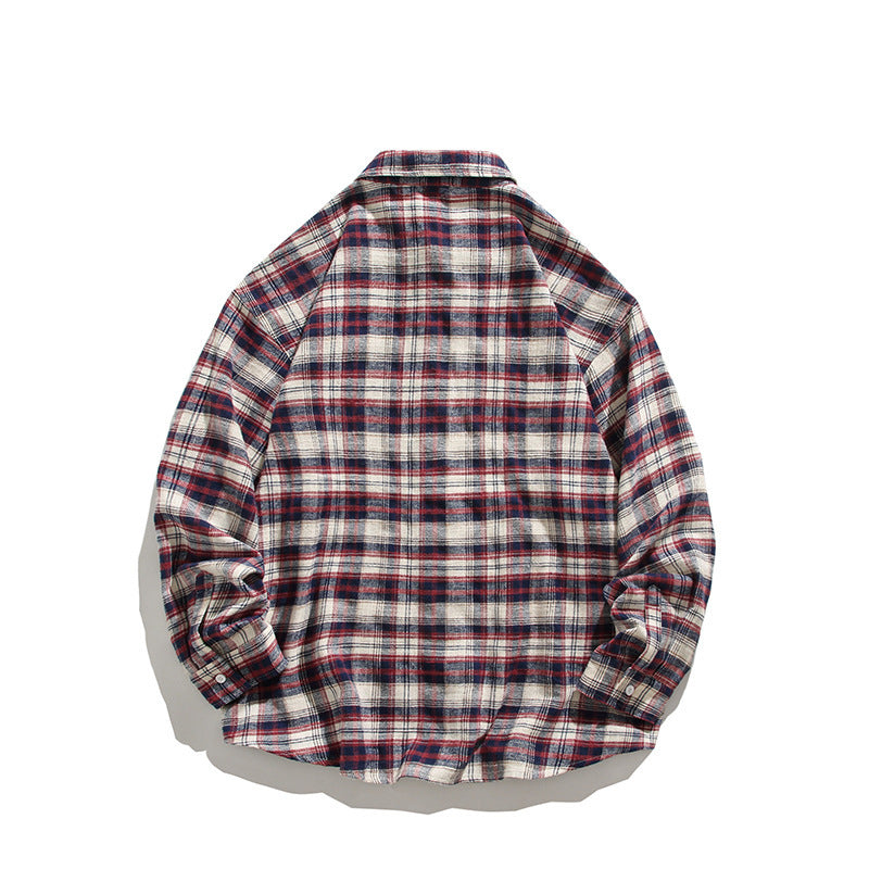 Herren komfortables Flanellhemd mit modernem Karomuster und Brusttasche Aliams